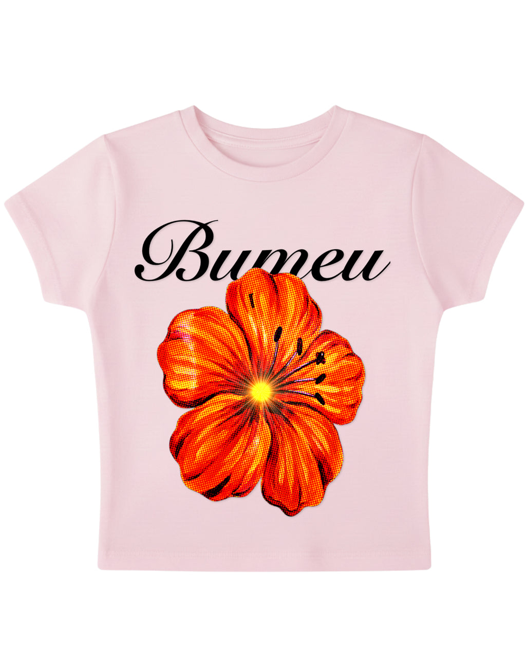 Baby Pink Baby Tee Front Design